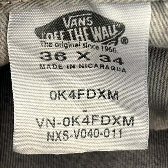 Vans Custom Made For You Straight Leg Jeans Medium Blue 99% Cotton Skater 36x34 - Picture 7 of 16